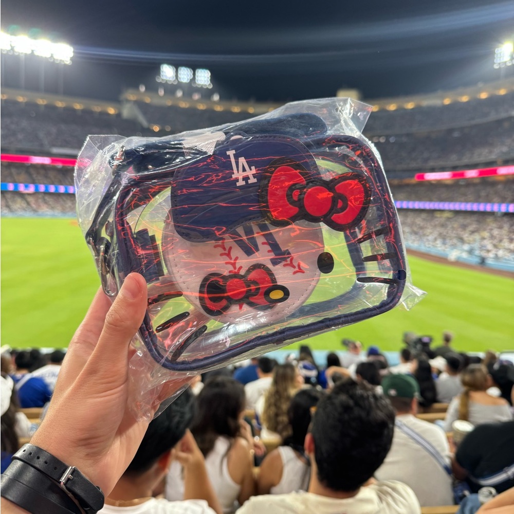 Hello Kitty x LA Dodgers Clear Crossbody Bag - Navy/Red NEW